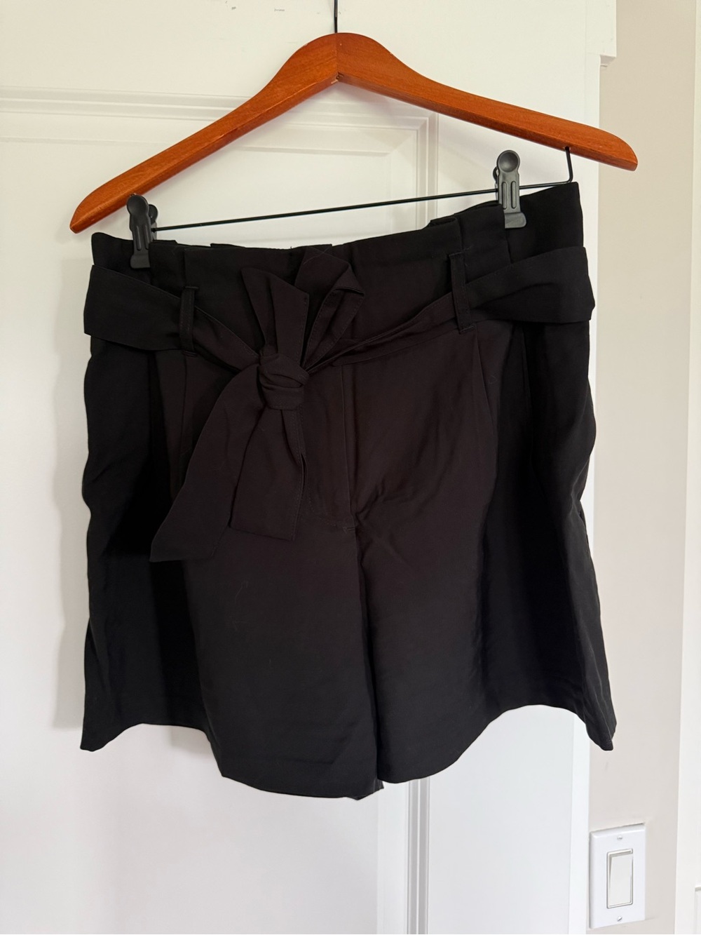 Dynamite Black High-Waist Tie-Belt Shorts